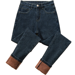 加绒牛仔裤女高腰冬季2025年新款加厚保暖弹力紧身显瘦小脚铅笔裤