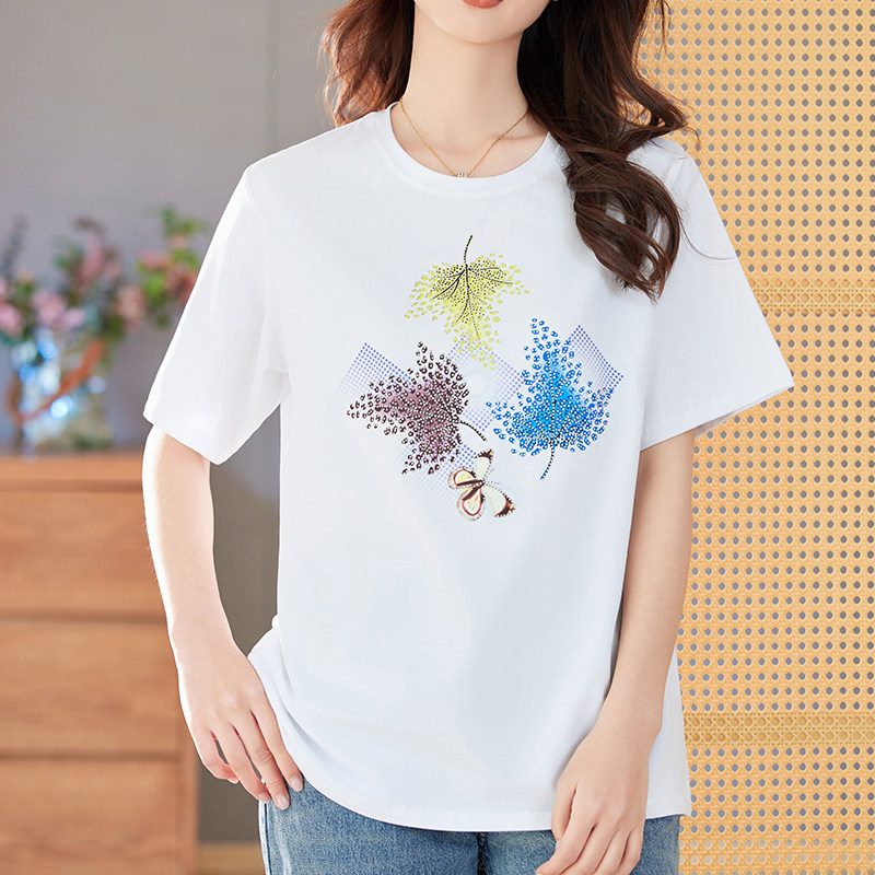 妮丝轩纺短袖t恤女2026夏季新款宽松纯色打底衫遮肚子圆领上衣T恤