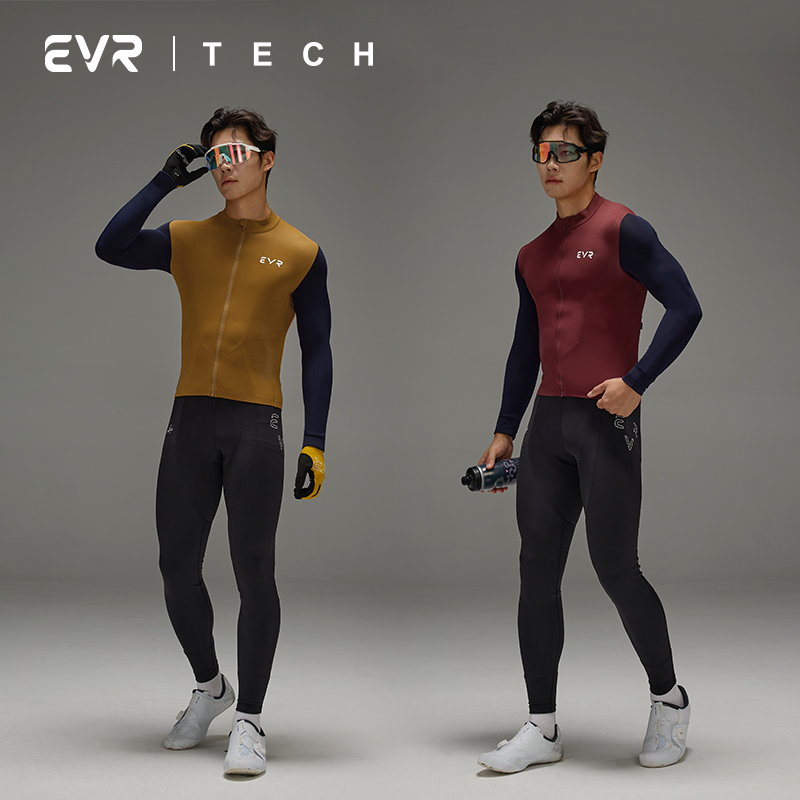 EVR秋冬抓绒骑行服男Carvico面料保暖透气防风上衣自行车骑行雪韵