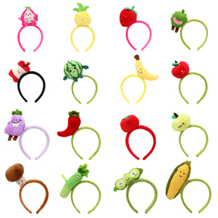 可爱蔬菜水果发箍香蕉苹果创意搞怪洗脸发卡节日表演头箍拍照头饰