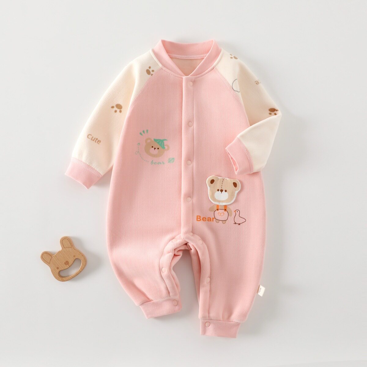 婴幼儿外出服连体衣新生儿保暖哈衣春秋冬宝宝无骨A类长袖爬行服