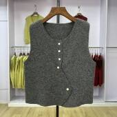复古无袖 叠穿外穿坎肩 550针织马甲背心女装 春秋新款 清仓 501