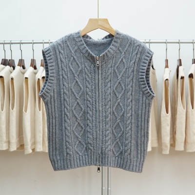 清仓【701-750】学院风针织马甲背心女款秋冬叠穿外搭坎肩V领毛衣
