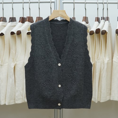 V领针织开衫马甲背心女叠穿