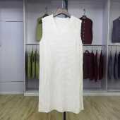 561秋冬新款 背心马甲裙 针织无袖 V领纯色花边套头长款 连衣裙女款