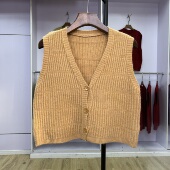 730 针织马甲显瘦V领学院风百搭毛衣叠穿女 外套无袖 简约韩版 新款