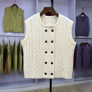 【清仓】551-600春秋新款宽松显瘦叠穿针织马甲背心外搭坎肩上衣