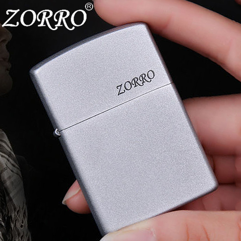ZORRO佐罗煤油打火机男经典砂铬复古磨砂耐用刻字防风送男友礼物