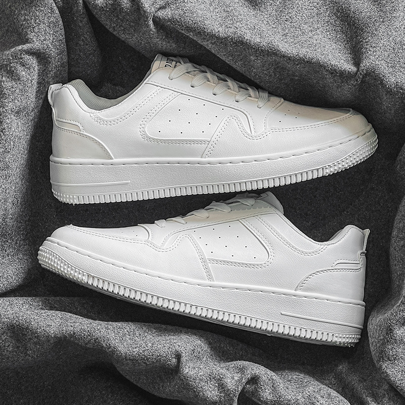 春季男鞋新款透气小白鞋子男学生韩版潮流百搭厚底运动鞋休闲板鞋
