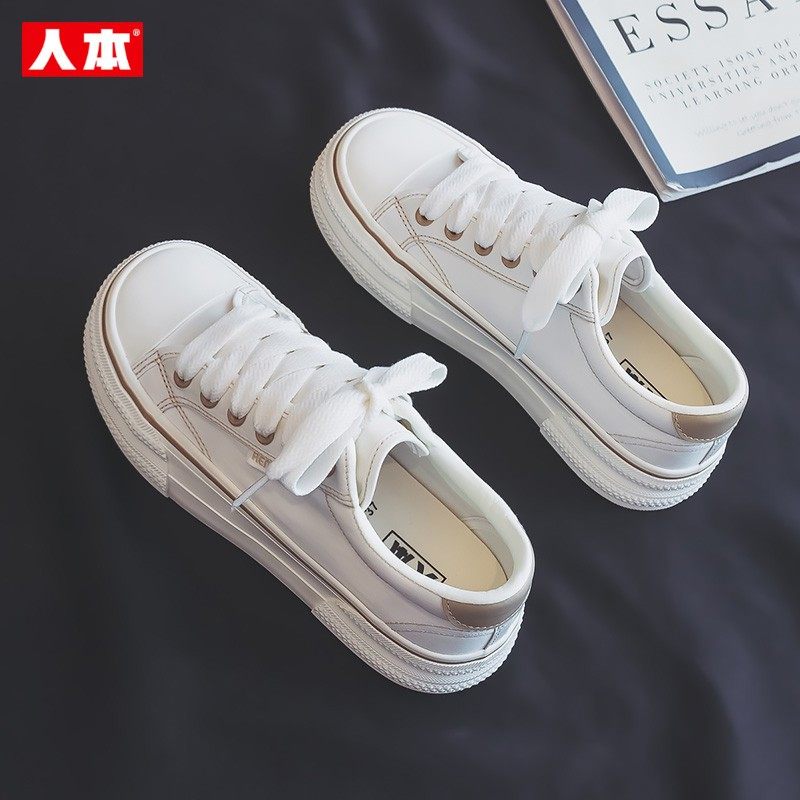 人本厚底帆布鞋女2026年春季新款韩版透气休闲小白鞋百搭学生板鞋,女鞋,帆布鞋,淘宝优惠券,粉丝福利购,淘宝优惠卷