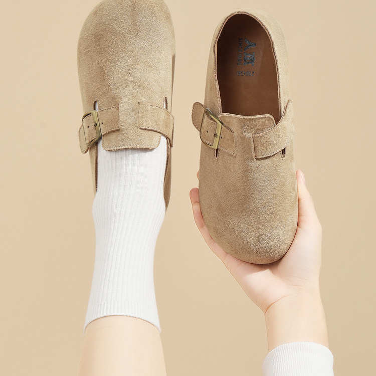 人本勃肯鞋女2026新款一脚蹬单鞋平底配裙子洋气懒人鞋轻便休闲鞋,女鞋,勃肯鞋/软木鞋,淘宝优惠券,粉丝福利购,淘宝优惠卷