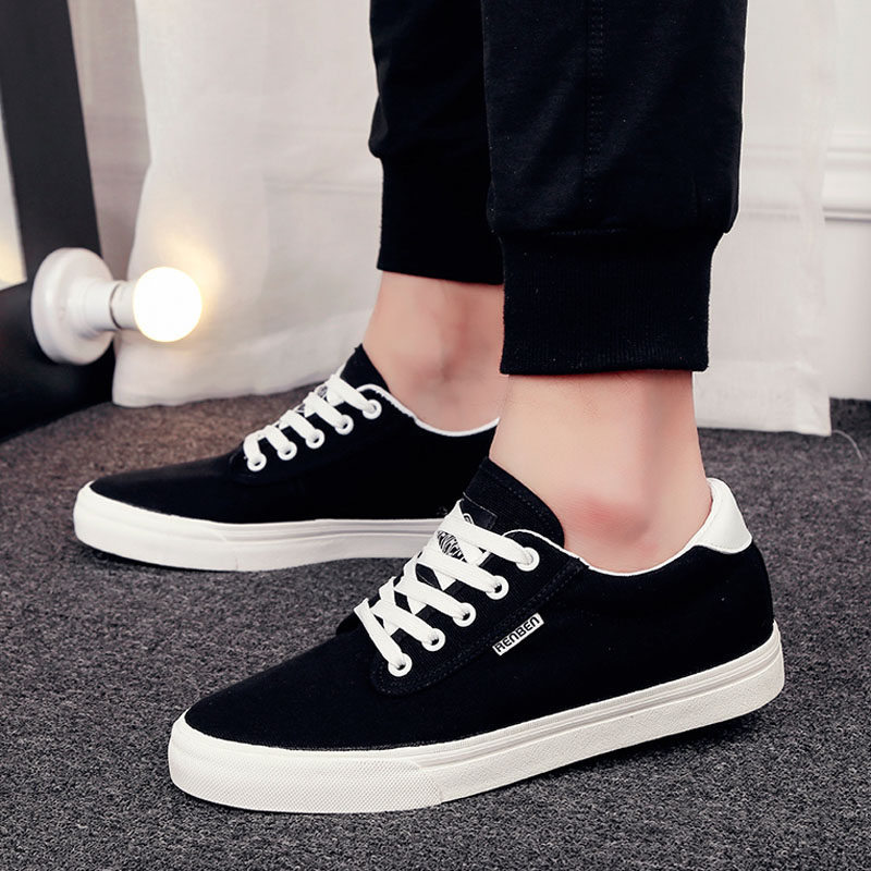 人本2022春夏简约帆布鞋男韩版潮内增高休闲平底纯色系带学生板鞋|msdalam kategori Kasut lelaki popular, kasut kanvas - dari Buy2taobao.com untuk memberikan perkhidmatan ejen Taobao profesional membeli