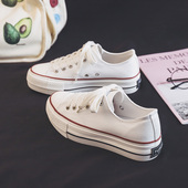 低帮学生松糕小白鞋 环球厚底帆布鞋 韩版 2026春季 潮 女白色休闲板鞋