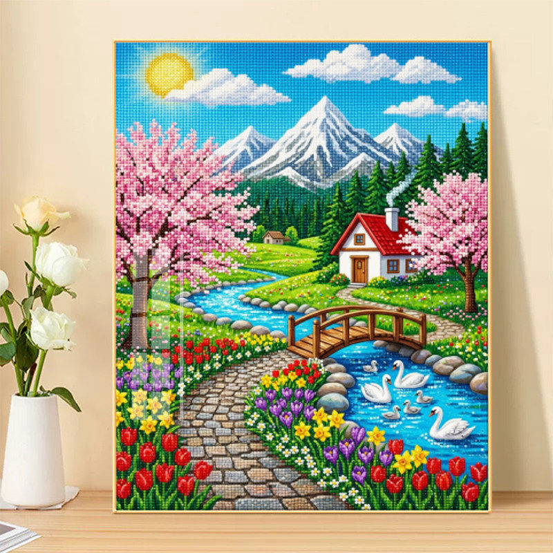 卡卡十字绣满钻风景山水套件