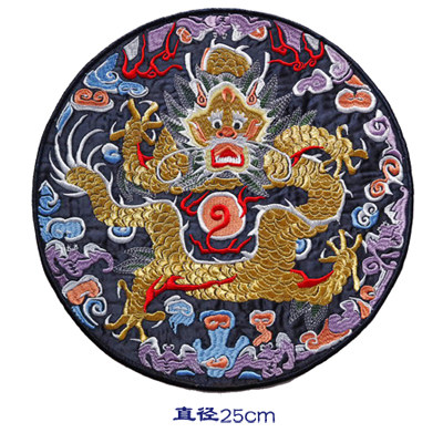 个性刺绣魔术贴微章金线绣腾龙微标
