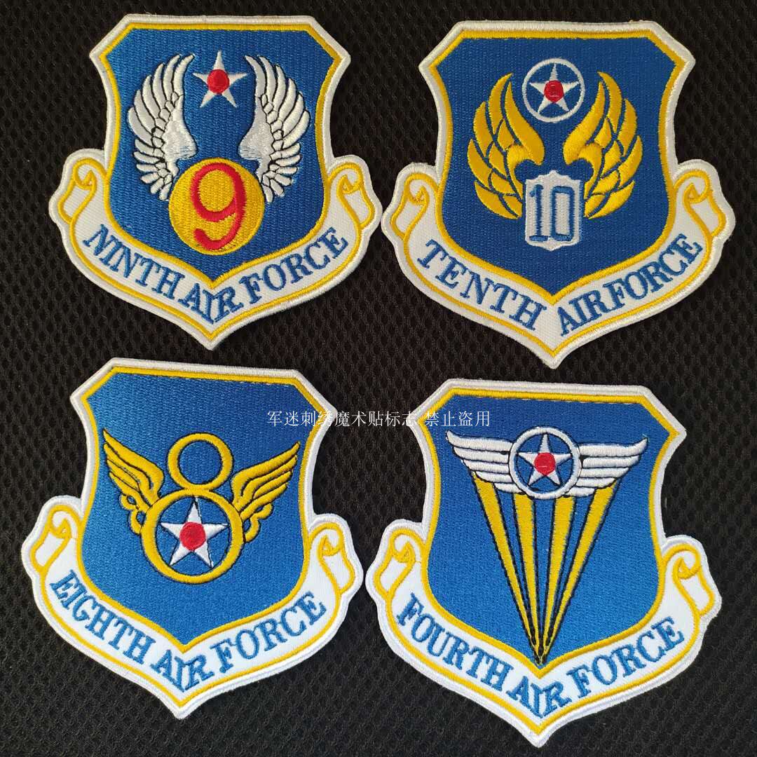 刺绣魔术贴臂章二战美陆军航空兵盾形章尺寸9.5*9.5cm可定做