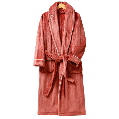 睡袍女冬季法兰绒加厚长款浴袍家居服秋冬加绒珊瑚绒女士睡衣春秋