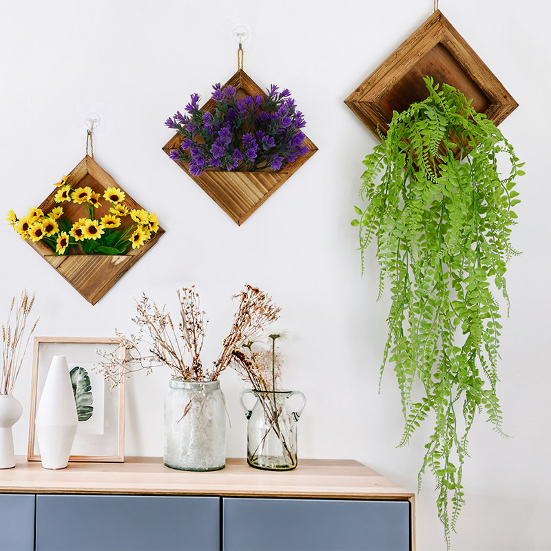 创意墙壁装饰挂件北欧ins风情仿真植物墙假花永生花餐厅装修用品