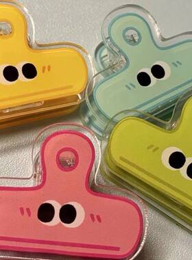 搞怪表情夹子可爱ins风亚克力PP文具试卷文件夹学生女便签照片夹