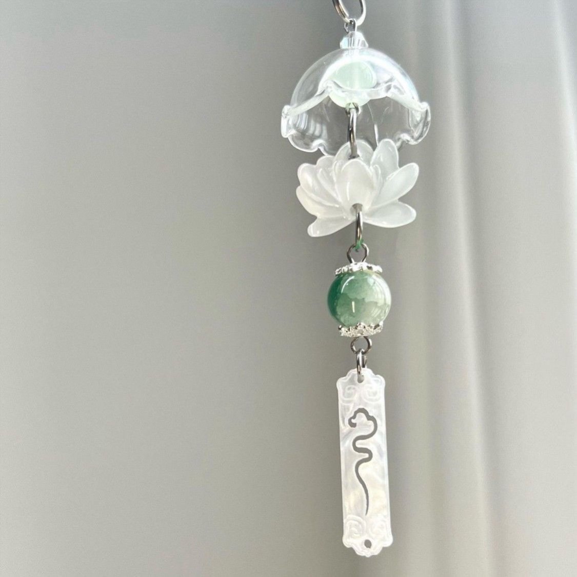 一念心清静莲花处处开挂绳手作串珠少女心ins手机链古风挂件风铃