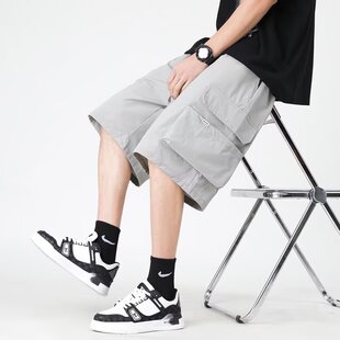 帅气短裤 国潮中国风胖子大码 情侣款 学生简约宽松运动五分裤 休闲裤