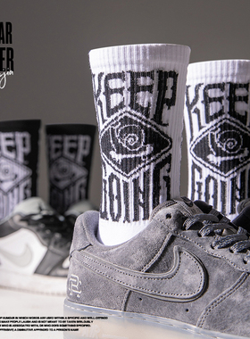 美式潮牌袜子男款中筒袜春夏季青少年纯棉长袜女潮男士篮球运动袜