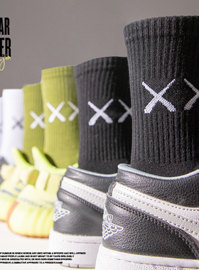 潮牌XX袜子男中筒袜夏季薄款纯棉个性长袜女潮长筒男士篮球运动袜