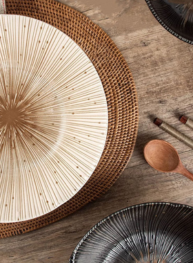 美浓烧日式釉下彩千段十草高级感寿司餐盘面碗家用陶瓷仪式感餐具