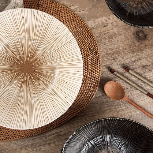 美浓烧日式釉下彩陶瓷餐具