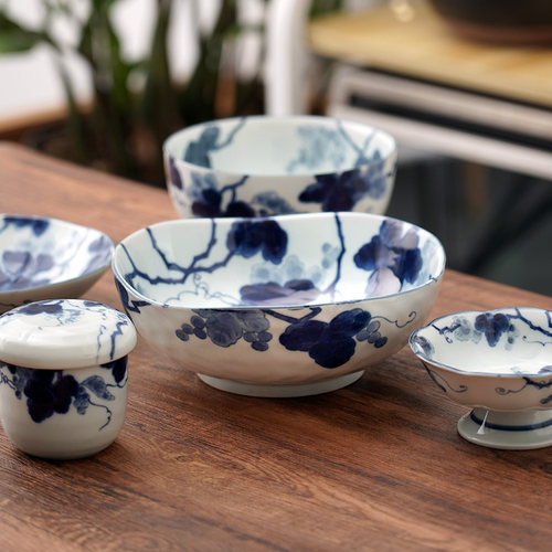 釉下彩沙拉碗日式餐具