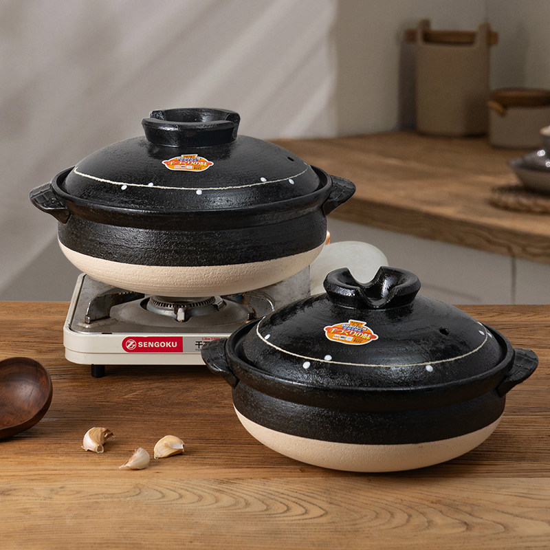 美浓烧日式进口手作星际砂锅家用高颜值陶瓷焖炖海鲜肉石锅