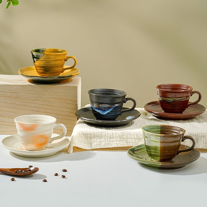 日本进口侘寂咖啡杯子套装日式高档精致复古下午茶茶杯餐具