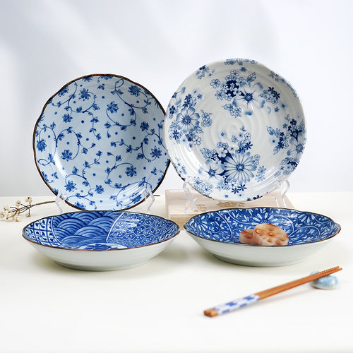 MinoYaki青花瓷22CM釉下彩深盘