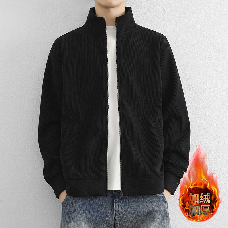 URSBOB冬装立领加绒加厚卫衣男士2025新款打底衫青年高级感品质潮