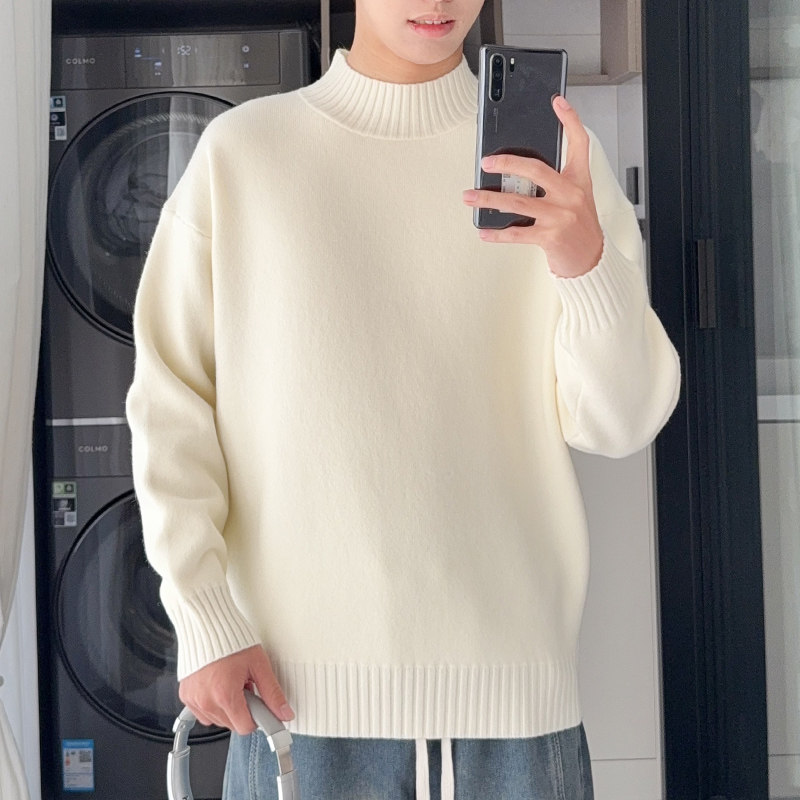 URSBOB冬季毛衣男士青年半高领针织衫线衣纯色冬装打底衫加厚保暖,男装,针织衫/毛衣,淘宝优惠券,粉丝福利购,淘宝优惠卷