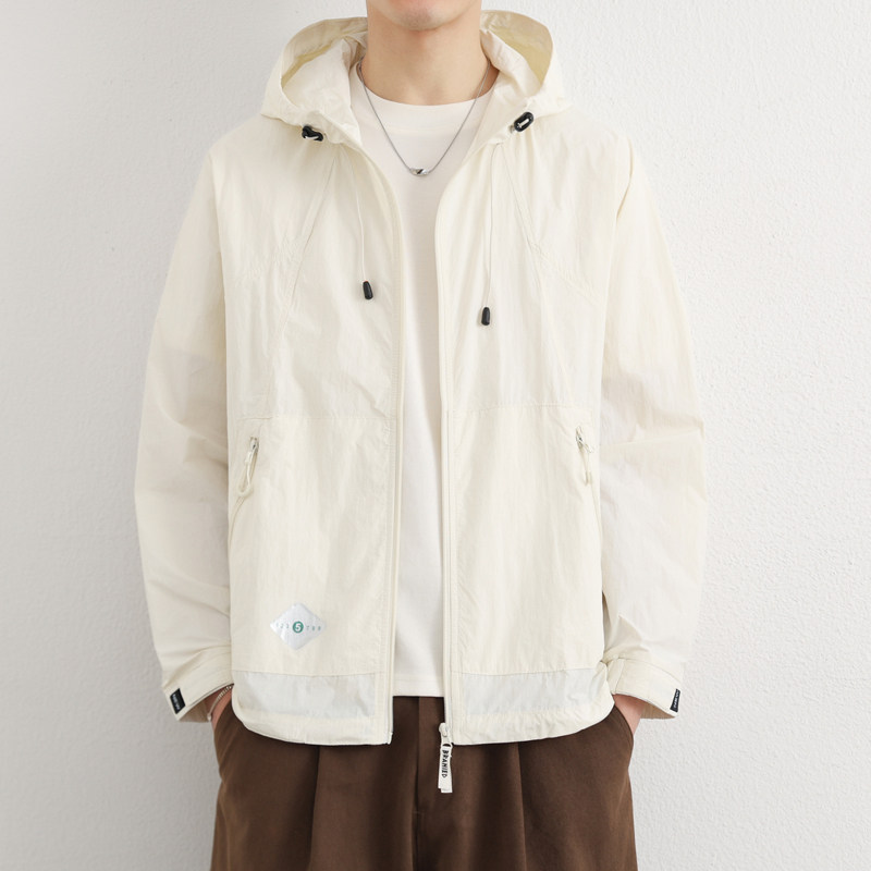 URSBOB夏装夹克男士外套防晒服韩版宽松2026新款连帽防晒衣褂子潮