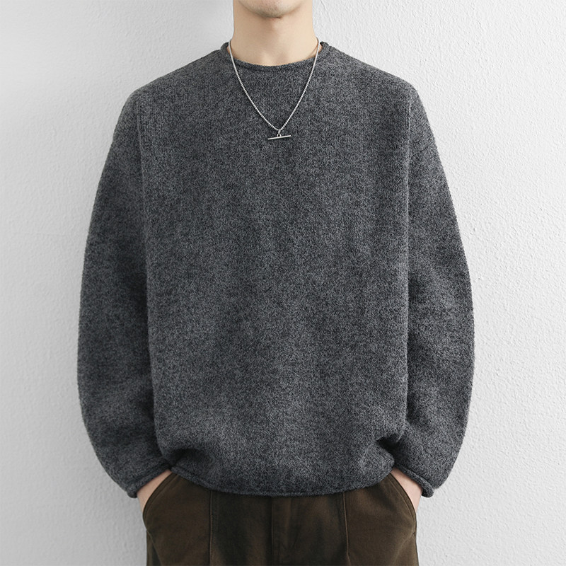 URSBOB青年冬季新款男士圆领套头毛衣长袖纯色加厚保暖针织打底衫,男装,针织衫/毛衣,淘宝优惠券,粉丝福利购,淘宝优惠卷