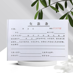 欠款条正规货款欠条本定制标准个人借条账单登记本通用欠据单定做