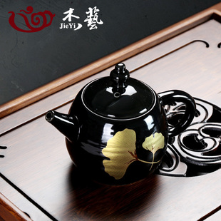 耐热冲茶器 茶壶家用陶瓷功夫茶具侧把壶大号泡茶单壶过滤水壶中式