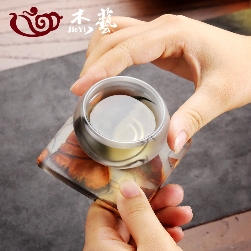 茶杯琉璃小号单个加厚耐热主人杯家用水晶玻璃品茗杯功夫茶具杯子