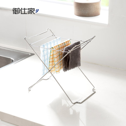 御仕家厨房抹布沥水架窗台不锈钢置物架水槽水龙头多杆洗碗布收纳