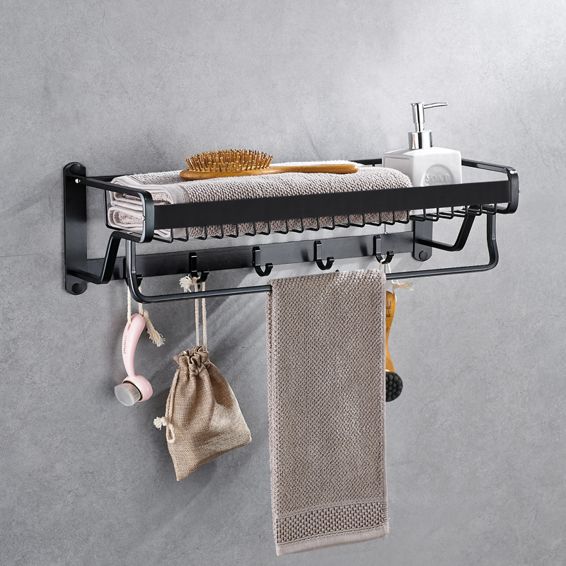 麥酷免打孔毛巾架太空鋁衛生間置物架黑色衛浴五金挂件浴室浴巾架在類目 家庭/個人清潔工具, 衛浴用具/衛浴配件, 浴室角架/置物架中 - 來自Buy2taobao.com提供專業的淘寶代購服務