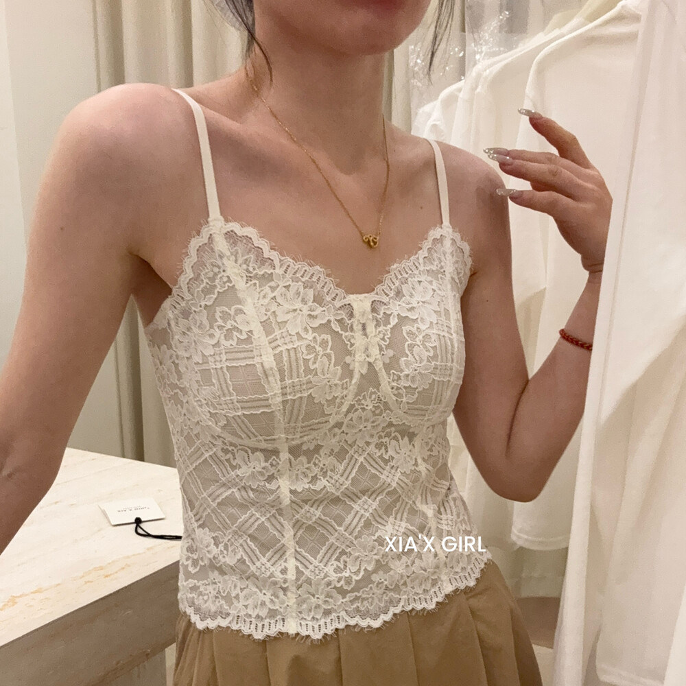 法式蕾丝吊带背心女高级感薄款春夏性感纯欲内搭美背外穿塑性显瘦
