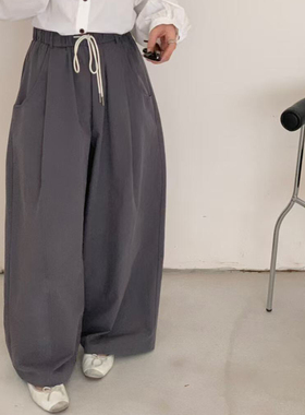 eter纯色镰刀裤女阔腿裤2025秋装新款显高显瘦百搭长裤w253016