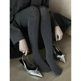 230g加绒瘦腿抗起球不掉裆波点连脚植绒连裤袜打底裤超好看巨显瘦