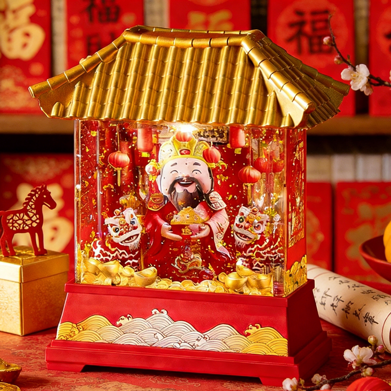 新年财神爷音乐盒摆件圣诞节