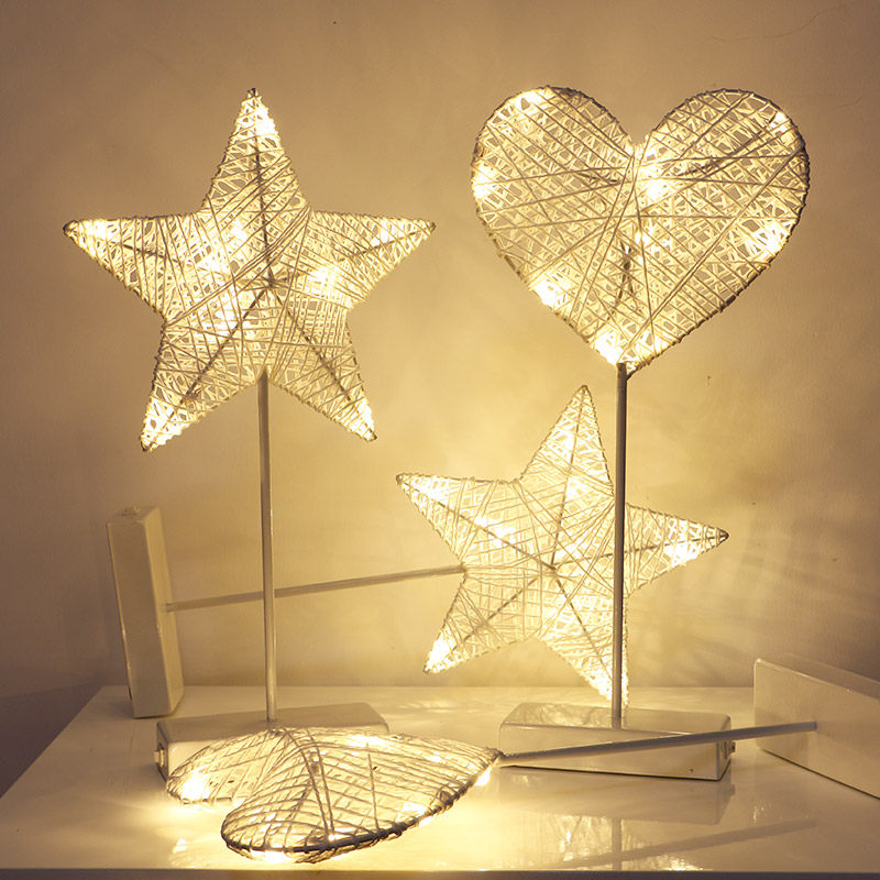 新年春节礼物房间装饰led装饰灯浪漫五角星星编线台灯彩灯少女心