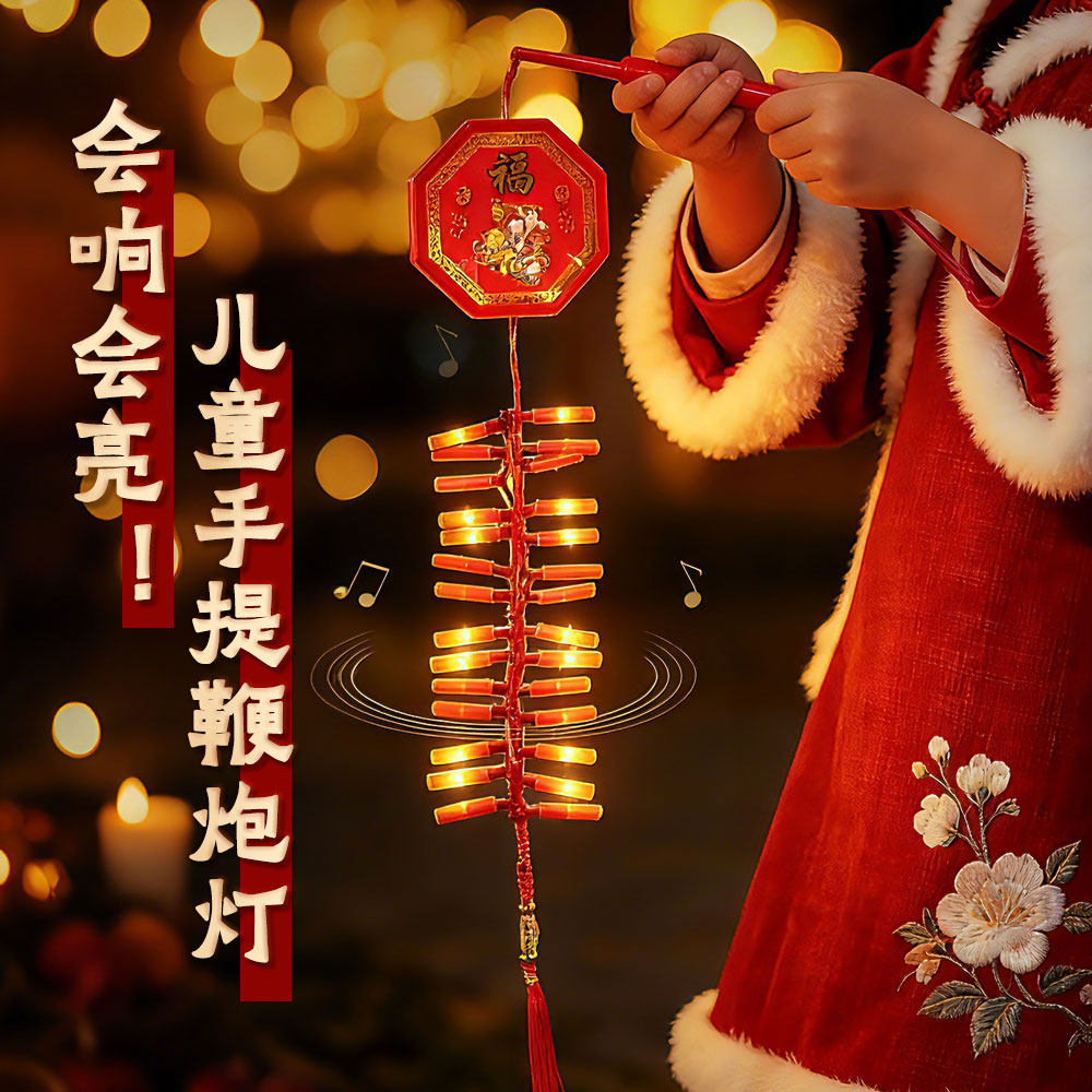 儿童手提仿真声电子鞭炮新年拍照氛围灯手持元宵过年灯串2026新款,节庆用品/礼品,装饰灯,淘宝优惠券,粉丝福利购,淘宝优惠卷