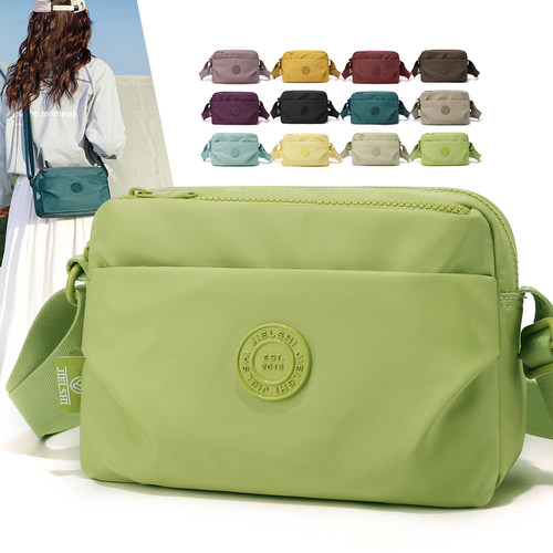简约斜挎包女百搭小包包休闲多隔层牛津布单肩包时尚迷你尼龙布包