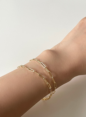 欧美ins博主爆款百搭手链项链曲别针回形针饰品冷淡风叠戴日常